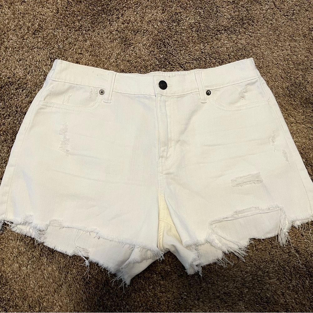Aerie white denim shorts